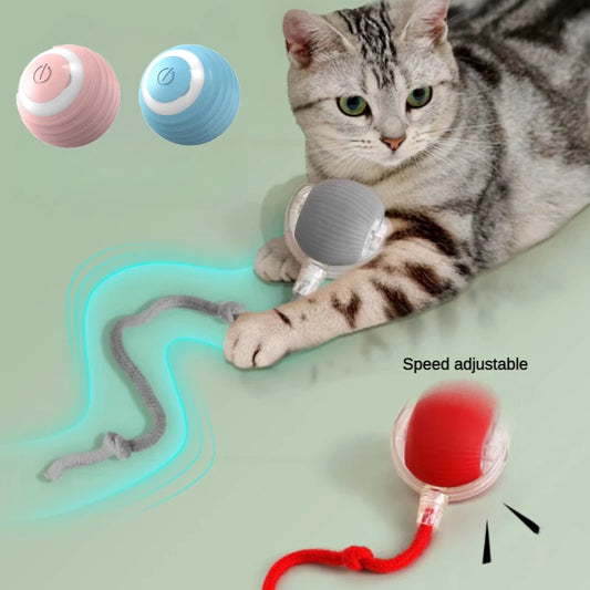 Electric Interactive Cat Ball Toy – Automatic Rolling Smart Sensor Ball with Teaser Bird (Rechargeable)
